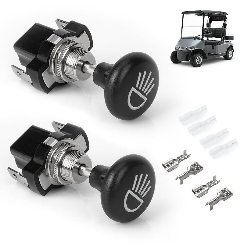Panglong Universal Golf Cart Light Switch, Push Pull Headlight Switch Button-12Volt Replace for Golf Cart Club Car, Yamaha, EZGO Models, OEM #4034