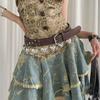 Leather Women's Belt Gothic Dress Jeans Belt Niche Rivet Waist Belt  Streetwear
