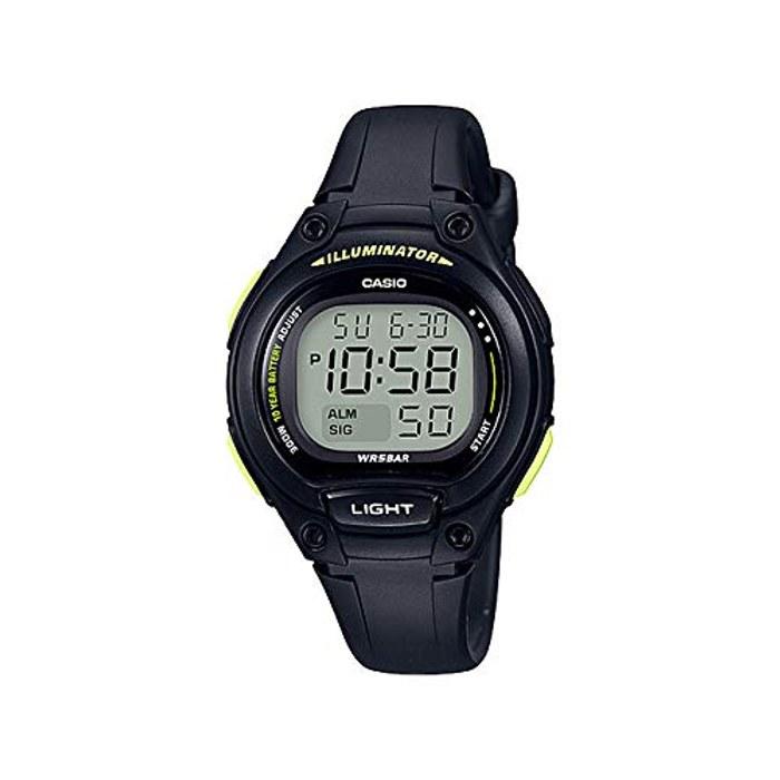 Casio Стандартные женские часы LW-203-1B, Детские/Для девочек, Цифровые, Черный/Желтый