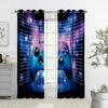 Children's Favorite Games Electronic Controller Curtains, 2 Panel Game Handle Curtains, Bedroom Decor, Boys and Girls Room