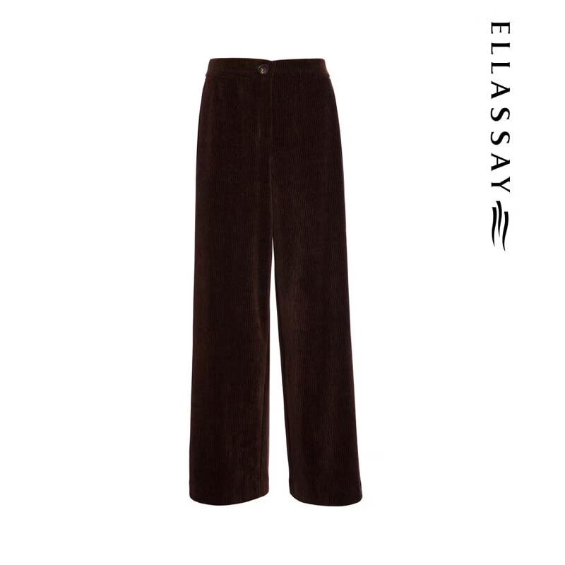 ELLASSAY Women's Fall/Winter Textured Casual Trousers