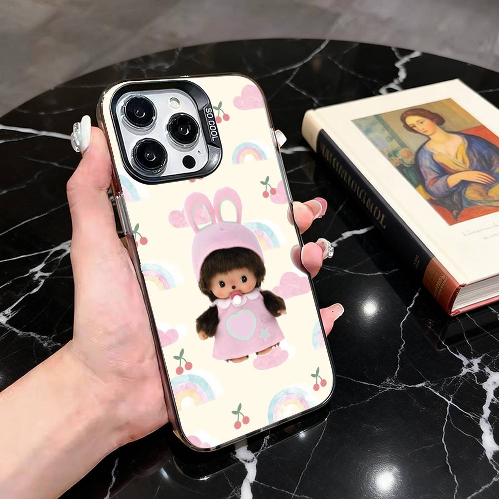 Милый ребенок M-monchhichis-s Чехол для телефона Для iPhone 17,16,15,14,13,12,11 Plus,Pro Max,XS,Красочный Серебряный Чехол для телефона Funda Cover