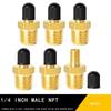 2 шт. латунный адаптер для накачивания воздуха с внутренним штоком клапана 1/4" NPT (M) К стандартному клапану Шредера (M) Разъем для накачивания шин