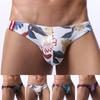 Мужские дышащие сетчатые стринги с принтом, нижнее белье, короткие трусы с выпуклым мешочком, стринги