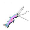 Shark Shaped Fruit Cutter Stainless Steel Pocket Cutter Portable Folding Cutter Keychain  Outdoor