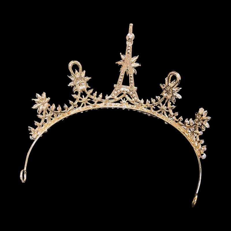 Свадебная корона из сплава, супер фея, хрустальная корона, повязка на голову на день рождения, легкая, роскошная, универсальная, Эйфелева, железная корона со стразами