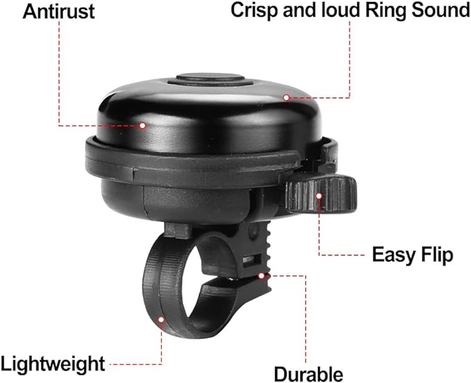 Rts Mountain Bike Aluminum Alloy Bicycle Bell-Loud Eco-Friendly USB Charging for 21-22mm Handlebar