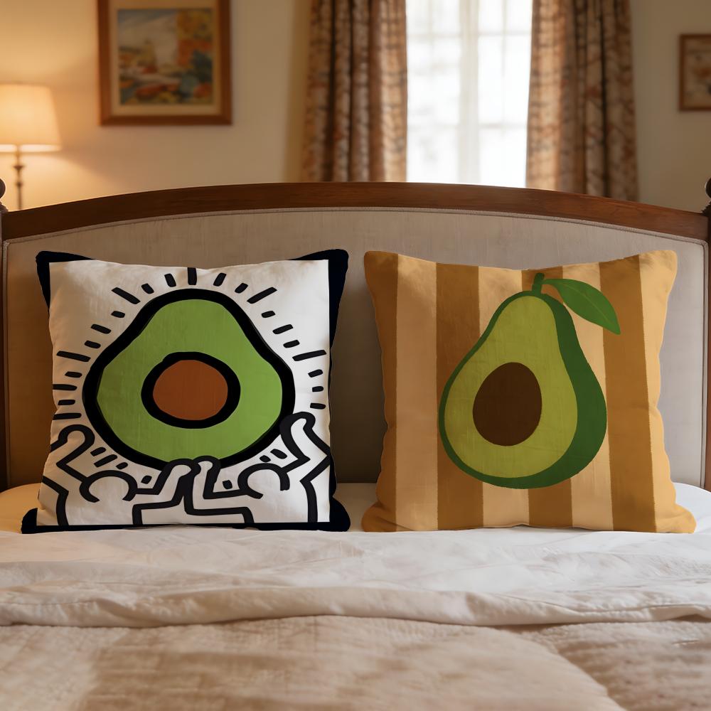 Pattern Avocado Print Cushion Cover 1Pcs Decorative Covers Soft Cushion Case For Sofa Couch Decor 40X40 45X45 Pillowcases