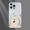 Милый чехол для телефона с рисунком кролика, подходит для iPhone 17 16 15 14 13 12 11 Pro/Max/Plus, противоударная задняя крышка