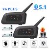 V6 PRO Motorcycle Bluetooth Helmet Intercom Headset 1200M Interphone Communicator for 6 Riders Waterproof Music Player