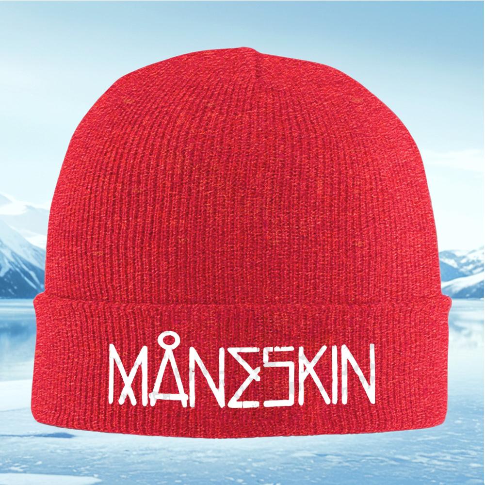 White bold text on black background Men Women Unisex Knitted Hat Beanie Pullover Cap Winter Thermal Warm Christmas Outdoor Cycli