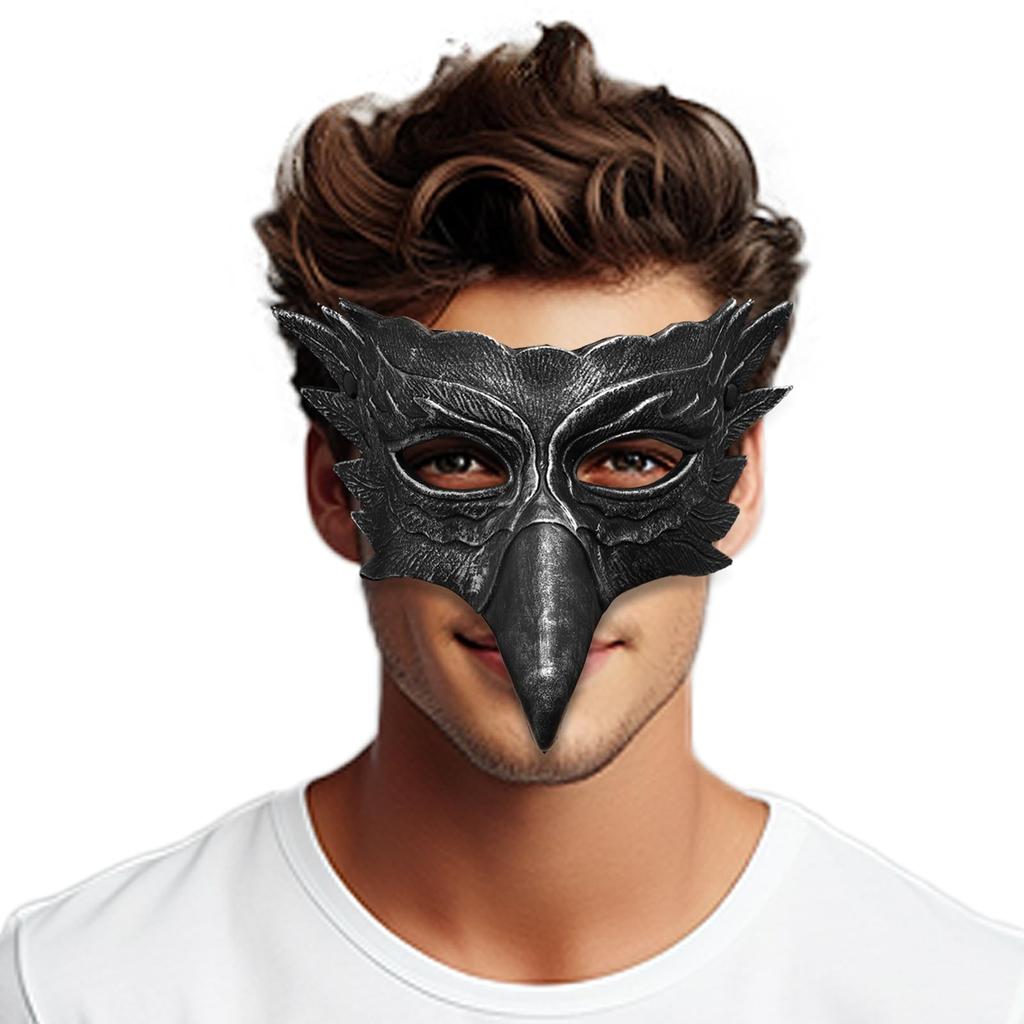 Halloween Crow Mask Eagle Bird Half Face Masquerade Mask Animal Raven Cosplay Costume Props Adult Women Men