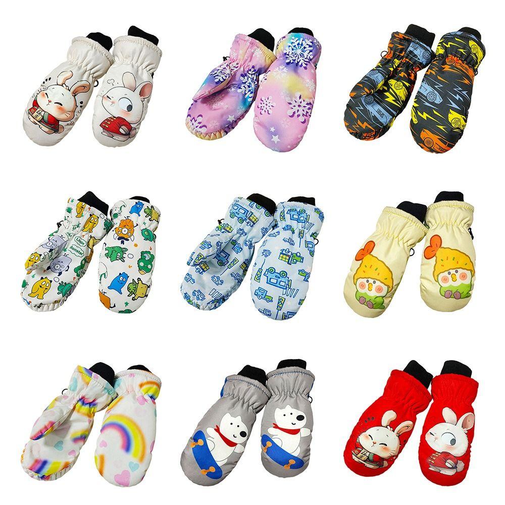 Non-slip Snow Gloves Warm Kids Winter Mittens Cute Children Ski Gloves Mountaineering