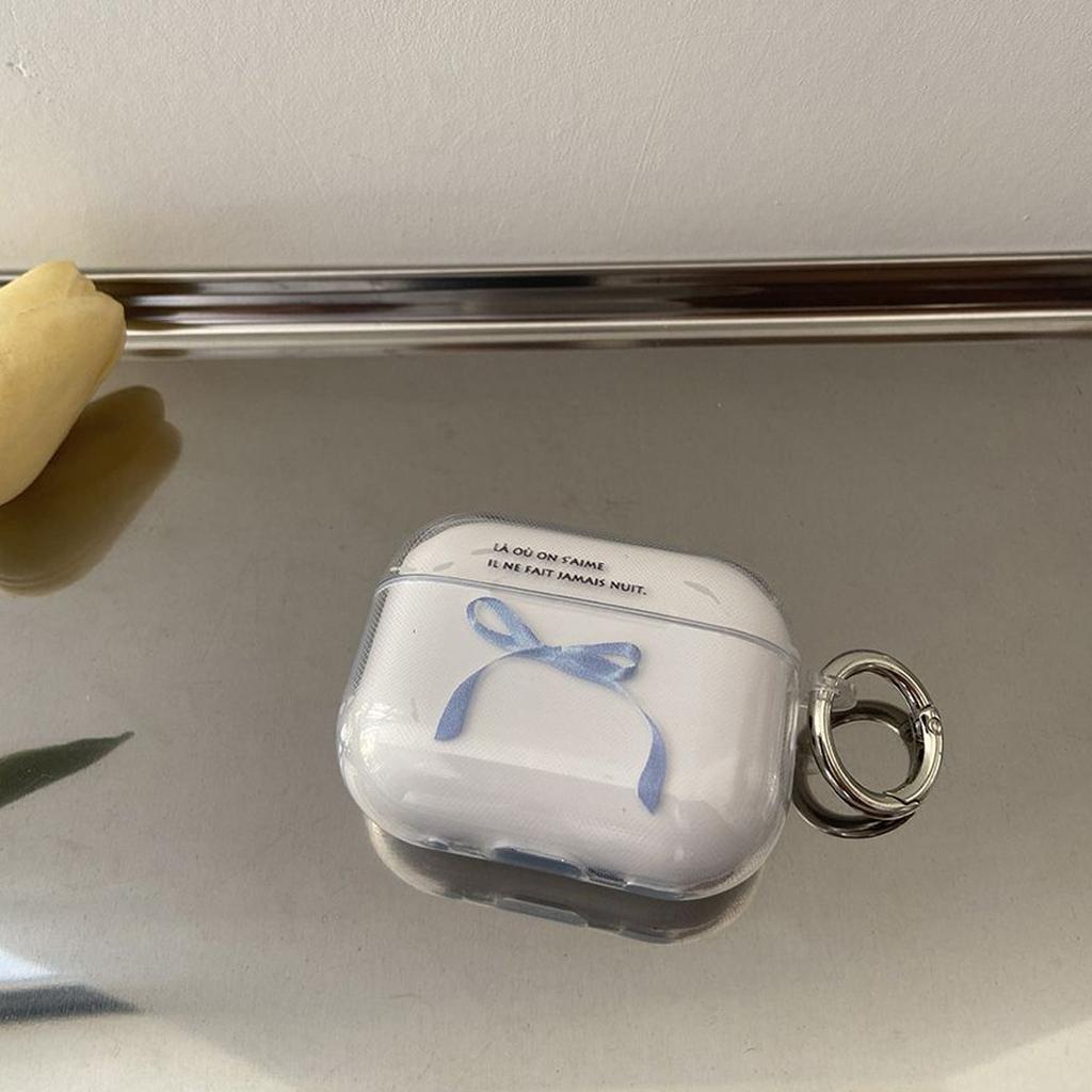 Нишевый синий ленточный бант в стиле инстаграм для защитного чехла Apple earphone 1/1 поколение AirPods 1 защитный чехол