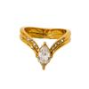 Hot Sale Light Luxury Geometric Horse Eye Zircon Multi-layer Stacked Ring Plated 18K Gold Stainless Steel Exquisite Ring Women