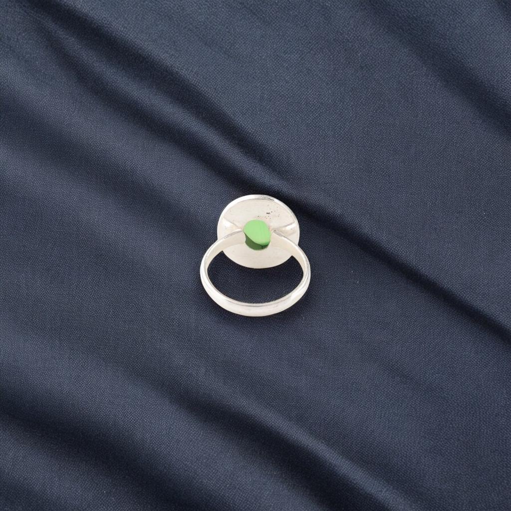 Green Cat's Eye Gemstone 925 Sterling Silver Jewelry Handmade Bridesmaid Ring RR-62-44