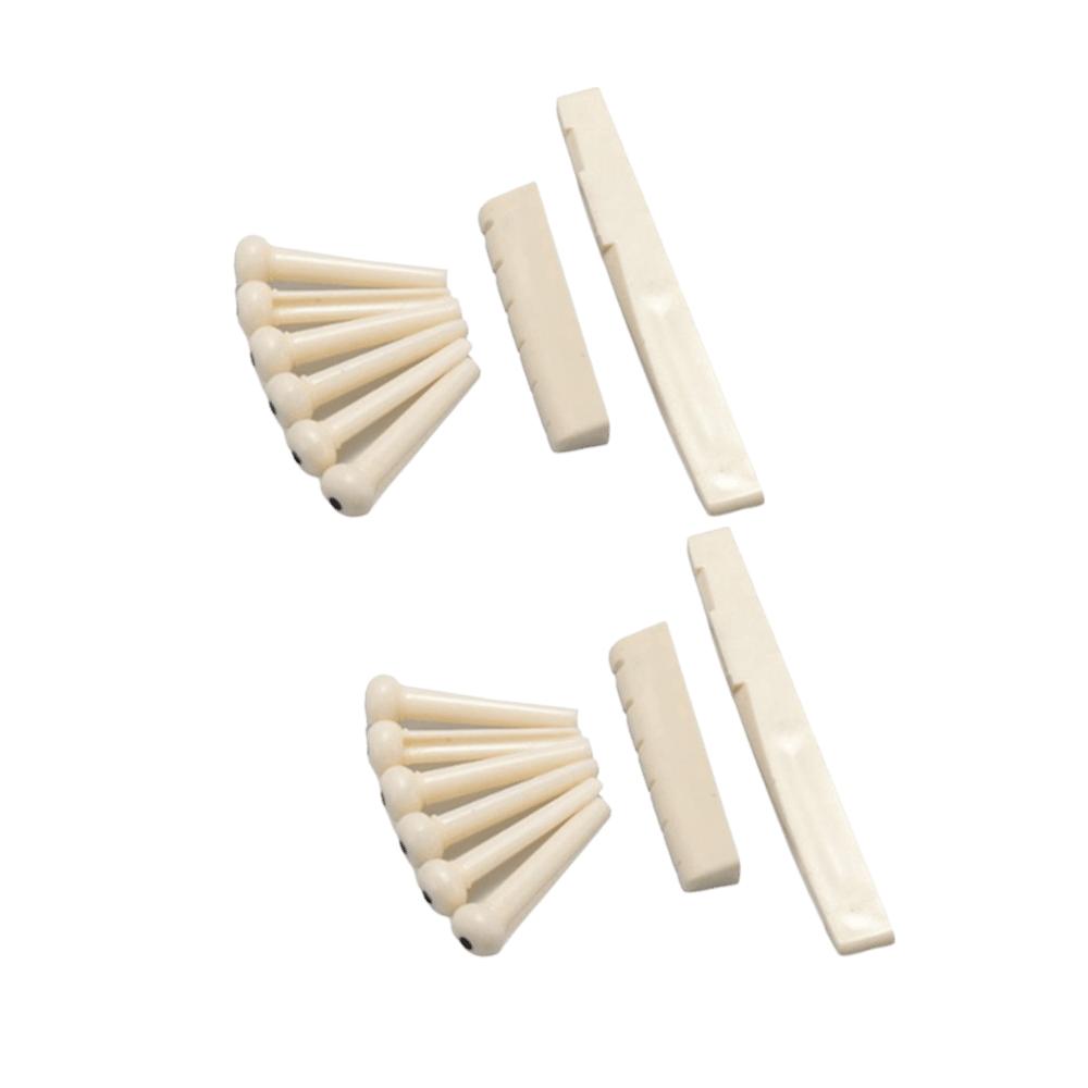 12PCS Plastic Acoustic Guitar Pegs White Color Folk Guitar Saddle For Acoustic Guitar
