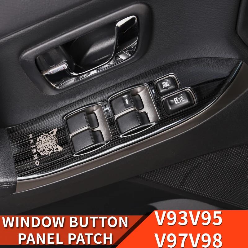 Для Mitsubishi Pajero аксессуары v93v97v98 крышка кнопки стеклоподъемника из нержавеющей стали Pajero Montero модифицированный интерьер