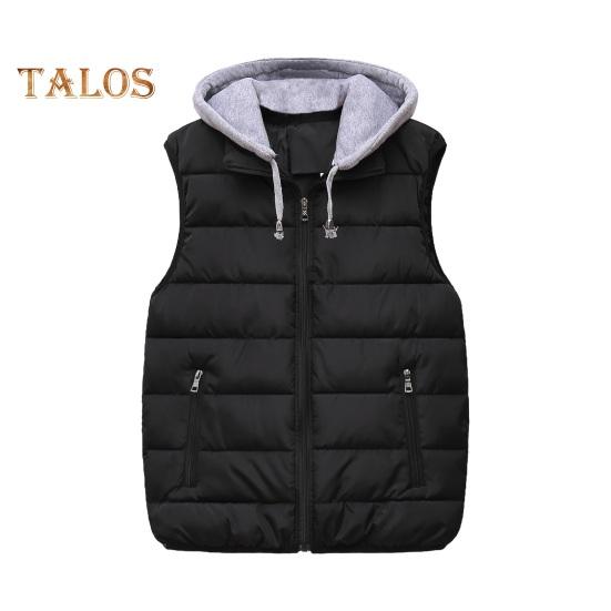 Мужской жилет с капюшоном, завязывающийся на шнурок, без рукавов, с карманами, застежка-молния, теплый, удобный пуховый жилет