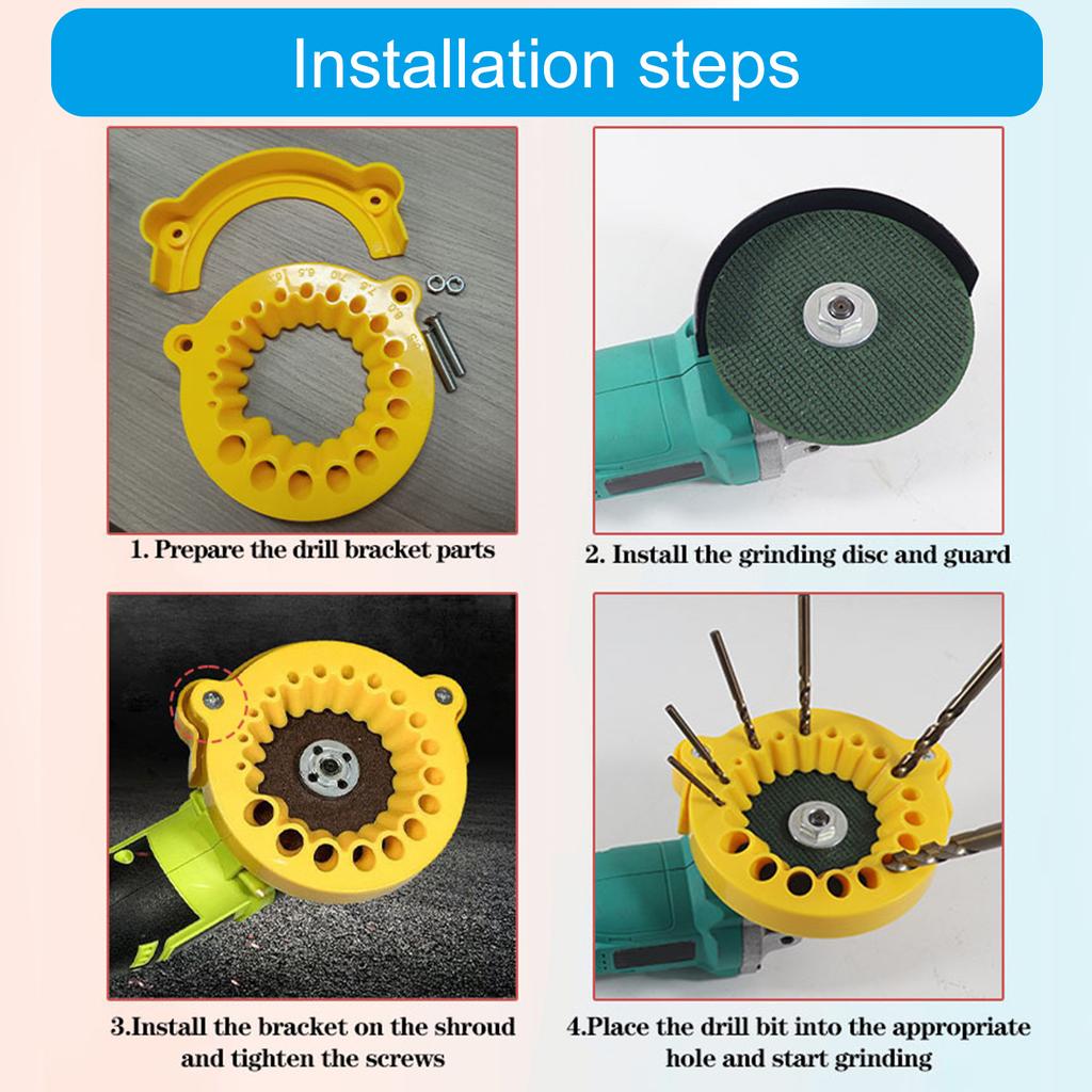 19-луновое приспособление для заточки сверл для угловой шлифмашины, прецизионная шлифовка, полировка, кондуктор 3,5 мм - 12,5 мм, портативный шлифовальный инструмент