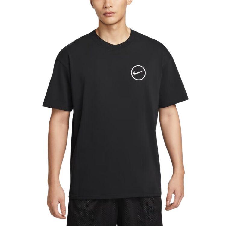 Nike T Shirts Men's Black Crew Neck Moderate HJ3407-010-