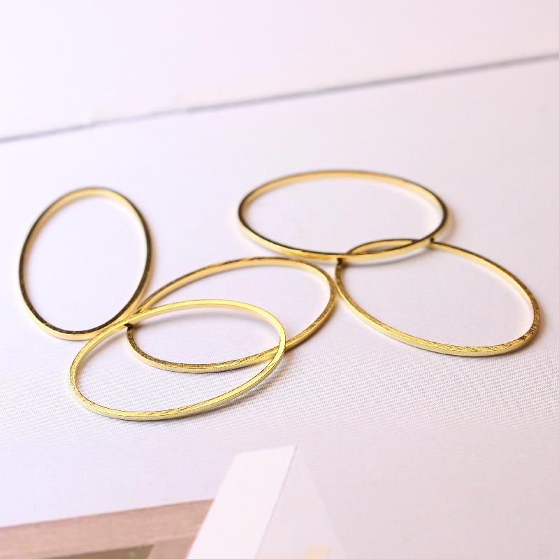 DIY Jewelry Accessories: Geometric Oval and Egg Shape Copper Rings for Earrings