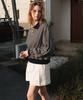 DEHEVE Collar Stripe Sweatshirt [Navy]