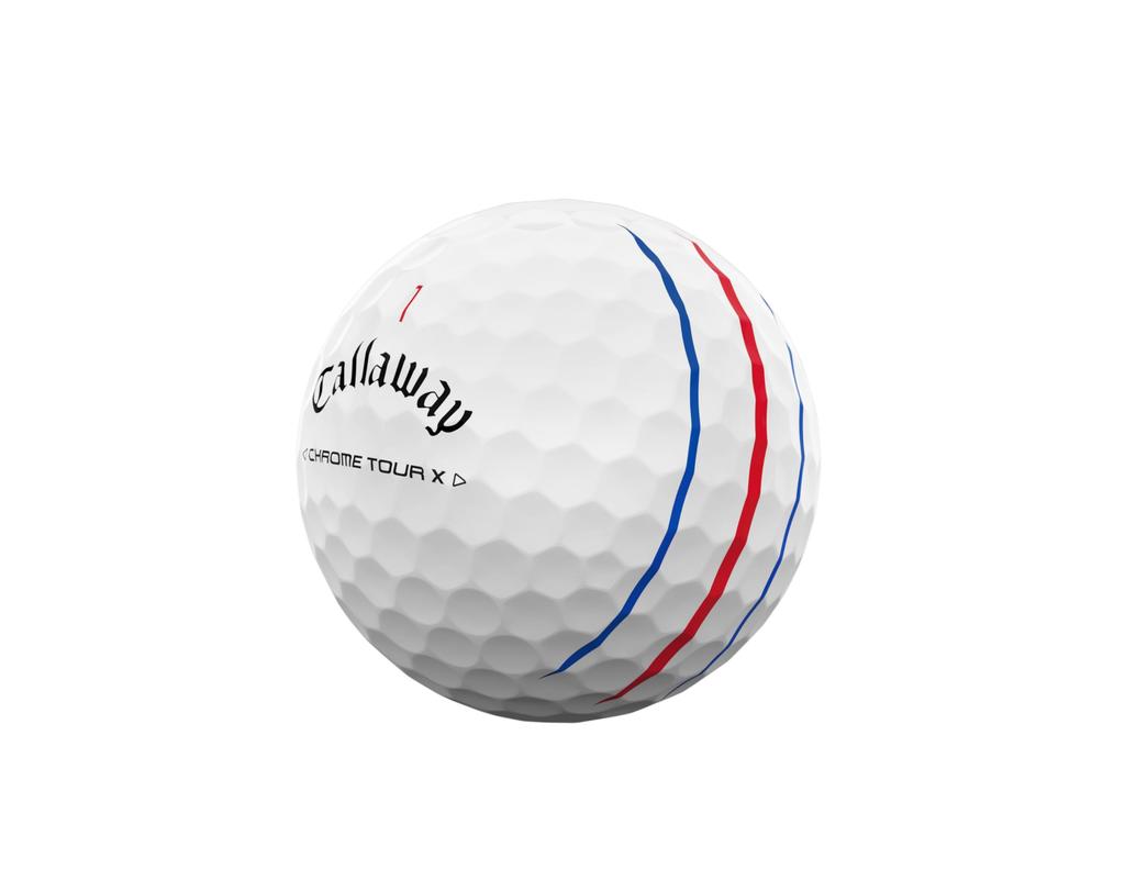 Мяч для гольфа Callaway CHROME TOUR X 24 TRIPLE TRACK 1 дюжина (12 шт.) 4-х компонентная конструкция Triple Track белого цвета