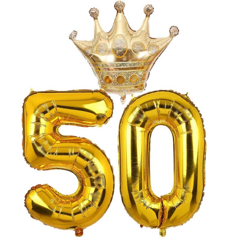 10, 18, 20, 30, 40, от 50 до 90 лет, детский, взрослый, день рождения, вечеринка, набор воздушных шаров с золотой короной и номером