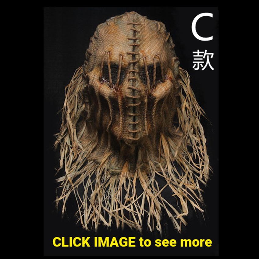 New Scary Scarecrow Halloween Mask Latex Premium Scarecrow Headgear Sack Ghost Head