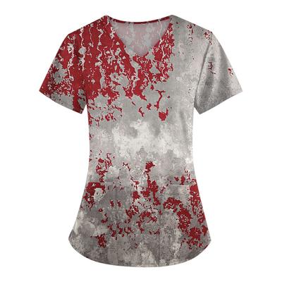 Летняя Хэллоуинская Медицинская Униформа для Кормления с V-образным вырезом и короткими рукавами, Унисекс Футболка, Отель, Больница, Врач, Операционная, Скраб-Футболка