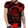 Мужская новейшая футболка с 3D-принтом, мужская повседневная футболка с коротким рукавом и круглым вырезом, футболка Slayer Hip-hop Funny Unisex Skull