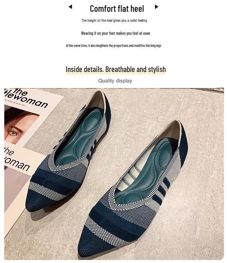 Женские балетки принцессы: Туфли с острым носком и летящим тканым узором