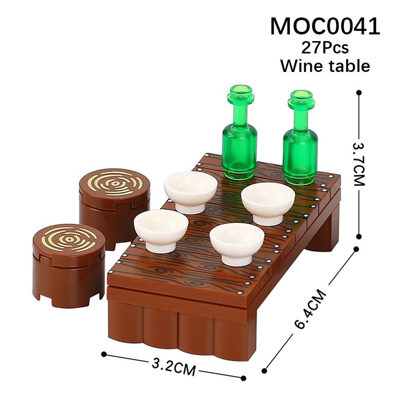 Город Фигурки Мебель Набор Игрушки Модель MOC Кирпичи Детская коляска Стол Диван Кровать Пианино Кухня Ванная Строительные блоки Подарок
