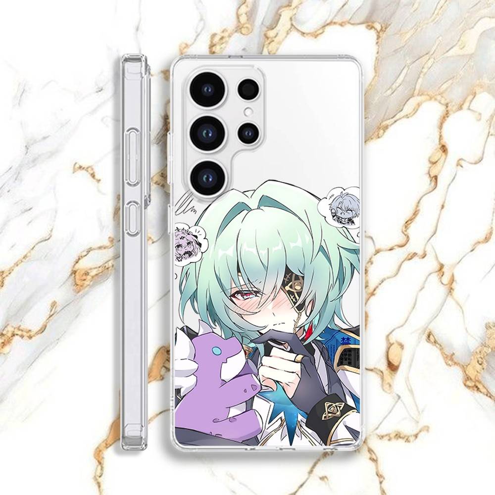 Чехол для телефона Anaxa Honkai для Samsung S30,23,21,22,20, FE lite,S10,9,8,7 PIus Note20ultra Мягкий Прозрачный