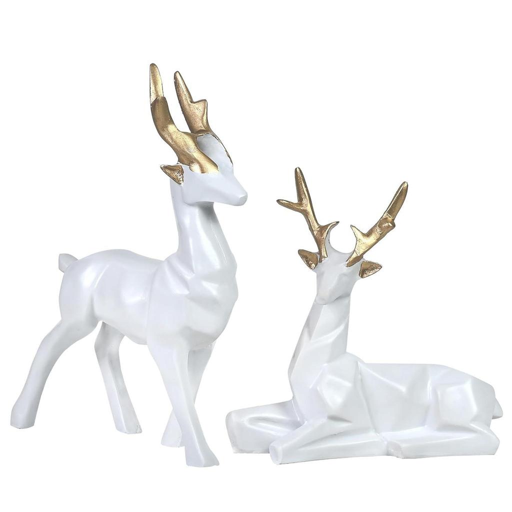 Home Decor, Set of 2 Deer Resin Showpieces Stunning Hiran Statue for Living Room Decor, Gift Items for Women,