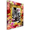 Canvas Print Abstract Colourful Flowers Zebra