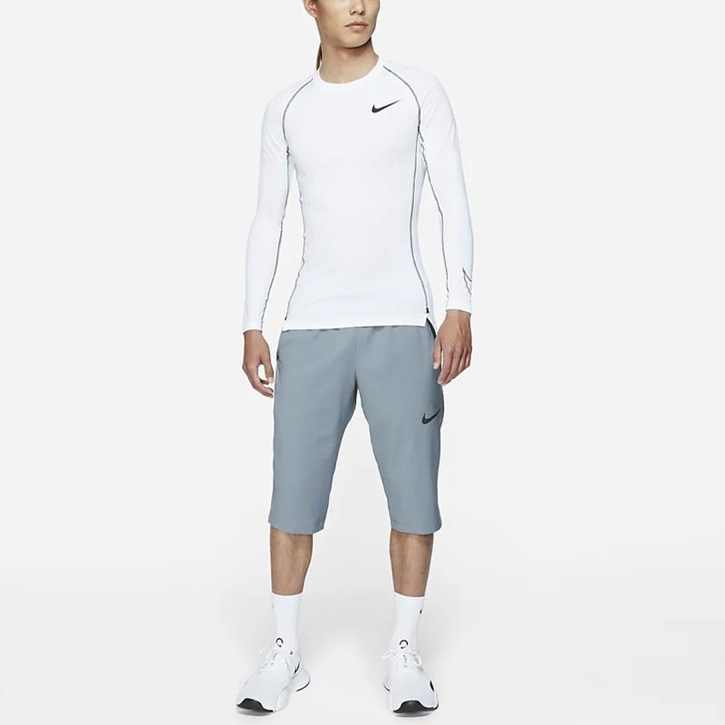 Nike Pro Dri-fit Athleisure Повседневный Спортивный Круглый Вырез Длинный Рукав Белый Мужской DD1991-100