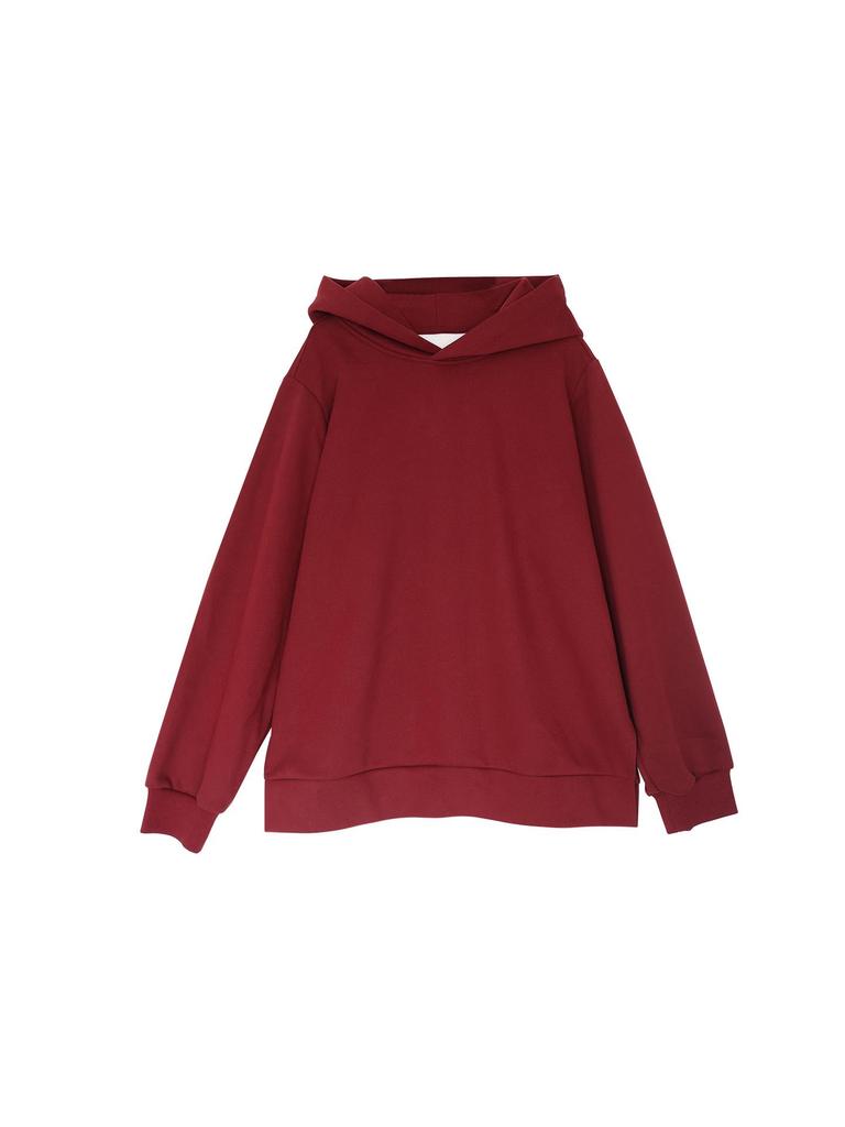 Plus Size Women's Hooded Long Sleeve Solid Color Pullover Sweatshirt with Velvet-Lined Slimming Design