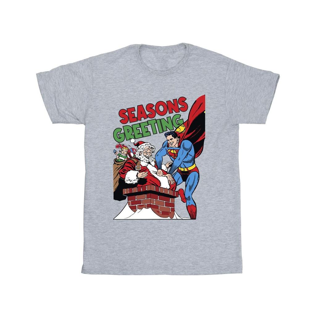 DC Comics Mens Superman Santa Comic T-Shirt