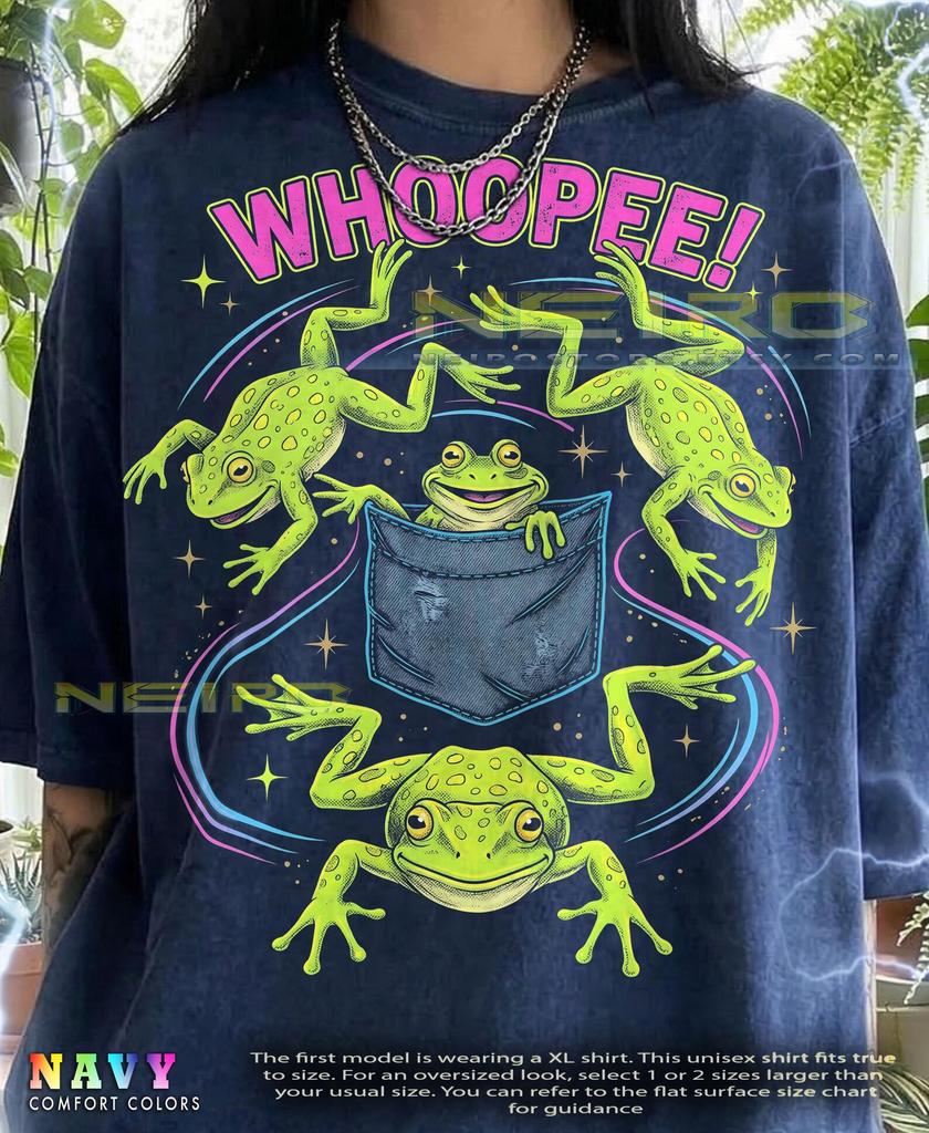 Frog Toad Pocket Frog Whoopee Amphibian Nature Retro 90S Comfort Colors® Tshirt, Vintage Bootleg Wildlife Animal Lover Graphic Design Tees,