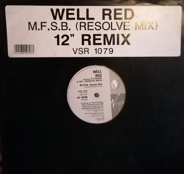 12-дюймовая пластинка WELL RED - M.f.s.b. (Раствор Микс) VSR1079 VIRGIN 1988 UK Танцевальная и Электронная Б/У