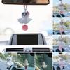 Crochet Sunny Doll Car Charm Handmade Knitted Car Rear View Mirror Hanging Ornaments for Automotive Interior Accessories