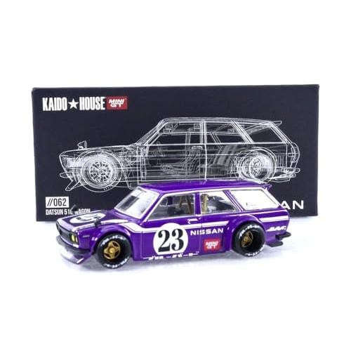 Datsun Kaido 510 Wagon Carbon Fiber V1 Purple, Kaido House 1/64 Diecast Model Car, True Scale Miniature, KHMG062