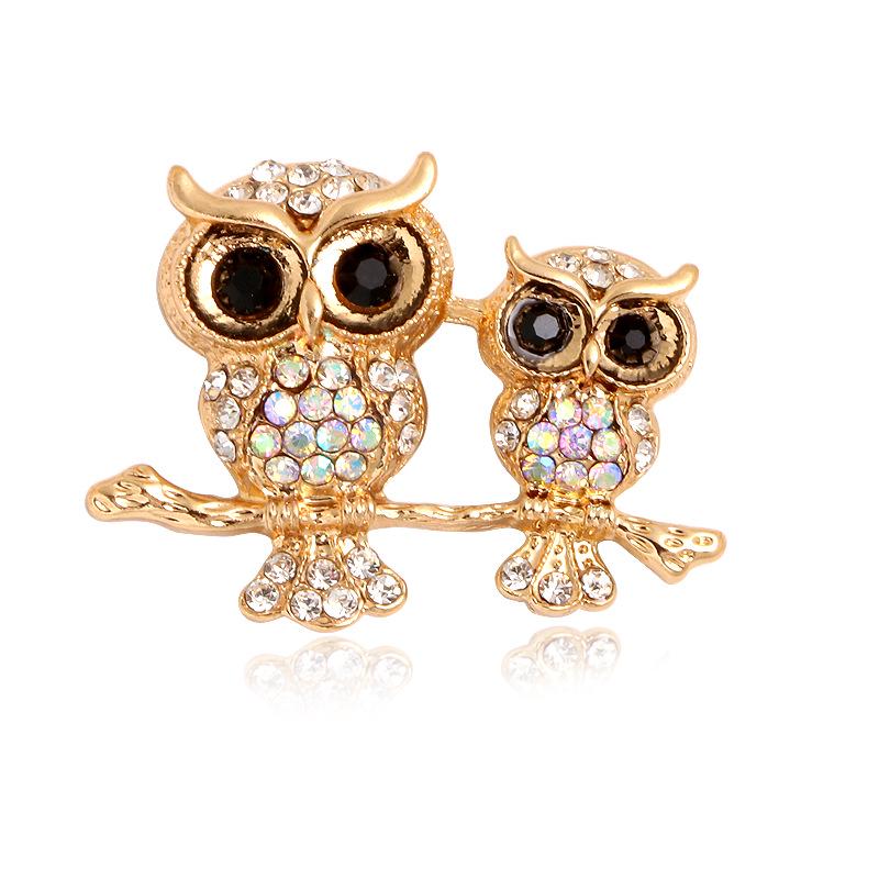 Очаровательная брошь со стразами «Сова»: Универсальный анималистичный корсаж для одежды и сумок