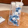 Чехол с принтом «Цветы» для Samsung S26 S25 Ultra S24 FE S23 Plus S22 S21 A15 A16 A17 A35 A36 A37 A54 A55 A56 A57 5G С покрытием линз Мягкая крышка