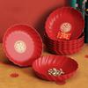 Plastic Wedding Snack Tray Red Serving Tray Candy Bowl Chinese New Year Nut Plate  Entertainment