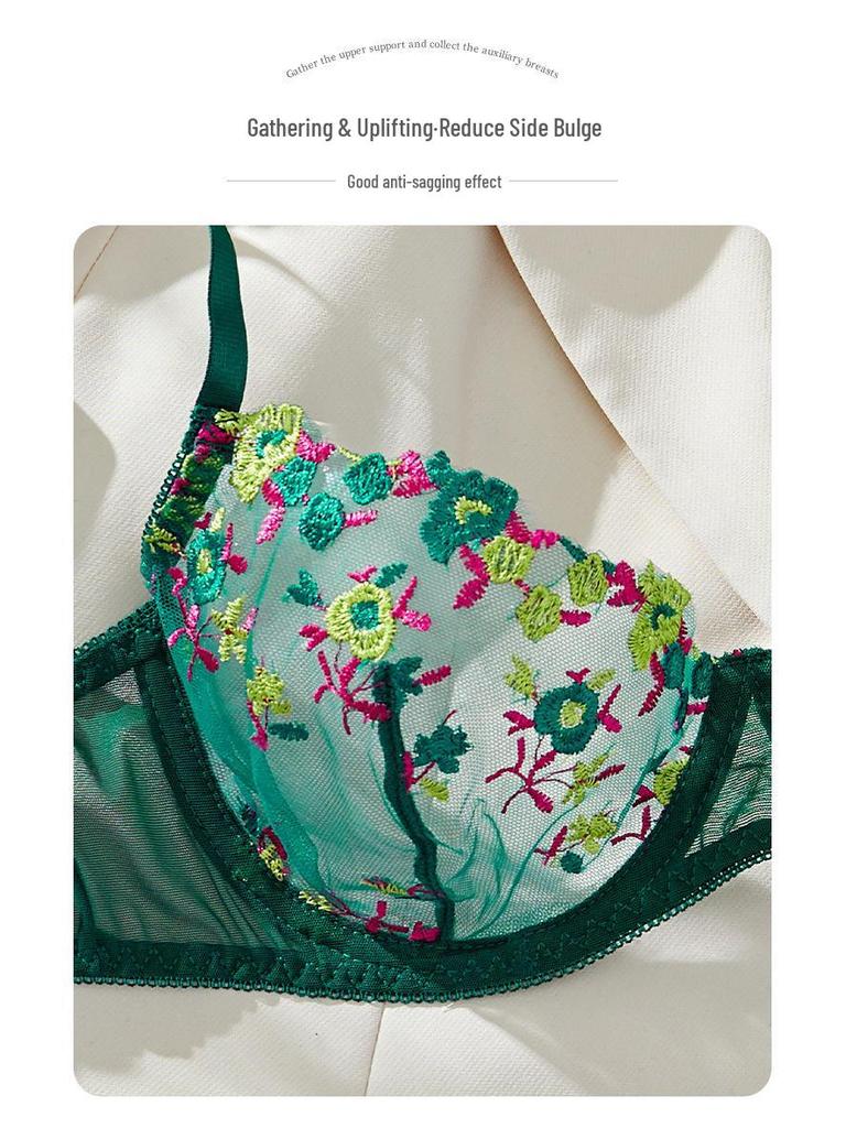 Французский кружевной комплект нижнего белья с вышивкой в виде цветов: Сексуальный и Привлекательный Дизайн в Наличии