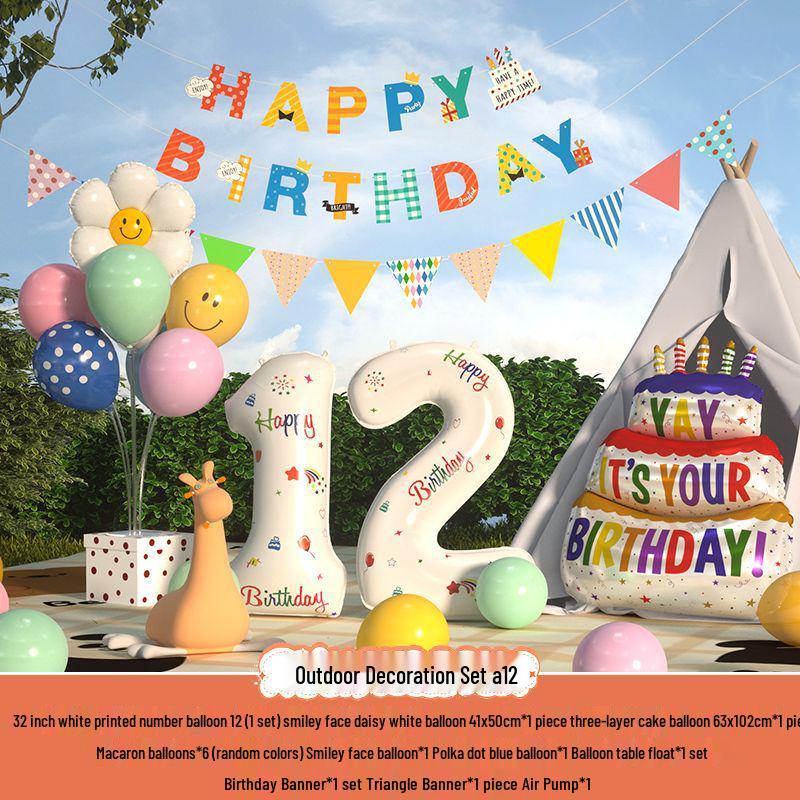 Сяохуншу Первый день рождения Кемпинг Вечеринка Шары и Баннер для Детей