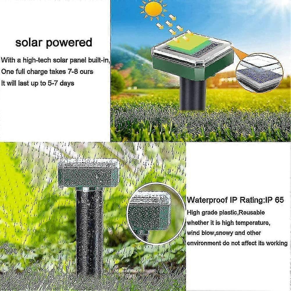 Solar Ultrasonic Snake Repellent - 6100 sq ft, Eco-Friendly, Outdoor Protection
